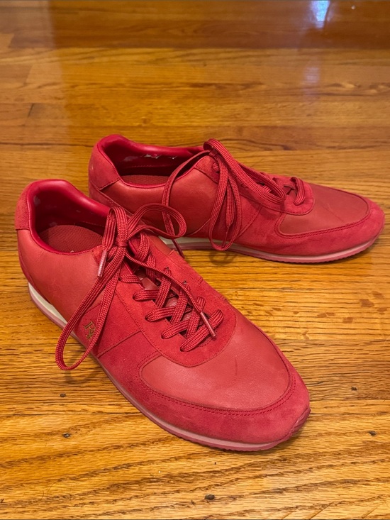 Lauren Ralph Lauren Shoes - Lauren Ralph Lauren Women's Red Lace-Up Sneakers